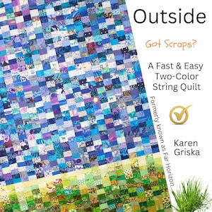 Far Horizon Scrap Quilt Pattern: Two-Color Twin Size (PDF Download)
