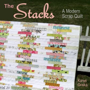 The Stacks Quilt Pattern, Modern Quilt Pattern, Scrap Quilt Pattern, Easy Quilt Pattern, PDF Quilt Pattern, Twin Bed Quilt, Garden Quilt