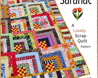 Saranac Scrap Quilt Pattern: Log Cabin Variation, Twin Size (PDF)