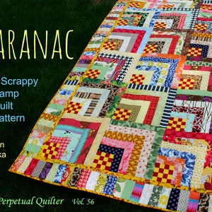 Saranac Quilt Pattern, Scrap Quilt Pattern, Twin Quilt, Instant Download, pdf