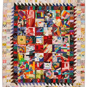 Pot Luck Quilt Pattern, Scrap Quilt, Easy Quilt Pattern, Improv Quilt, Modern Quilt, Group Quilt Project, Patchwork, PDF, 54 x 64, Potluck image 2