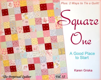 Square One Quilt Pattern, Easy Quilt Pattern, Tied Quilt Pattern, Modern, Traditional, pdf, qtm, Scrap Quilt