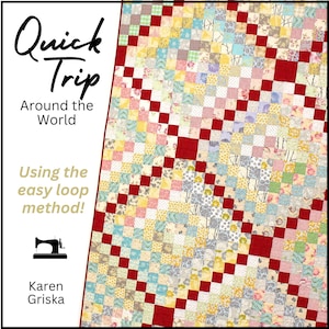 Quilt Pattern, Trip Around the World Quilt, Easy Quilt Pattern, Twin Quilt 66&quot; x 82&quot;, Instant Download Quilt Pattern