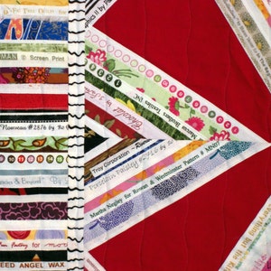 Red Zinger Selvage Quilt Pattern, Easy Quilt Pattern, Upcycle, Recycle, PDF Quilt Pattern, Instant Download, 63 x 63 image 3