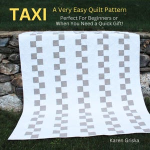 Taxi, Easy Quilt Pattern, Modern Quilt Pattern, Wedding Quilt Pattern, Twin Quilt, Checkered Quilt, Instant Download Quilt Pattern, qtm