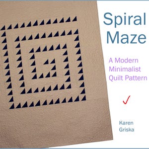 Spiral Maze Quilt Pattern, Modern Quilt Pattern, Minimalist Quilt, Wall Throw Quilt, Patchwork, Quilt for a Man, Gift for Him, 46&quot; x 58&quot;