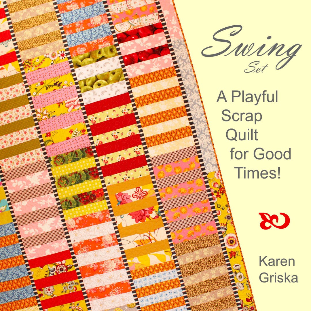 Swing Set Quilt Pattern, Scrap Quilt, XL Twin Quilt Pattern, Patchwork ...