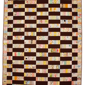 Chocolate Bars Quilt Pattern, Scrap Quilt, Modern Quilt, Easy Quilt, Patchwork, Twin Bed Quilt, PDF, 60 x 75 image 2