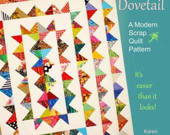 Modello per trapunta a incastro: patchwork moderno con ritagli di stoffa (download in PDF)