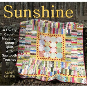 Sunshine Quilt Pattern, Easy Quilt Pattern, Scrap Quilt, String Quilt, Stash Buster, Twin Bed Quilt,  60&quot; x 76,&quot; PDF Pattern