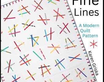 Fine Lines Quilt Pattern: Modern Abstract Design (PDF)