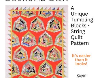 Diamond Dish String Quilt Pattern: Tumbling Blocks Design (PDF Pattern)