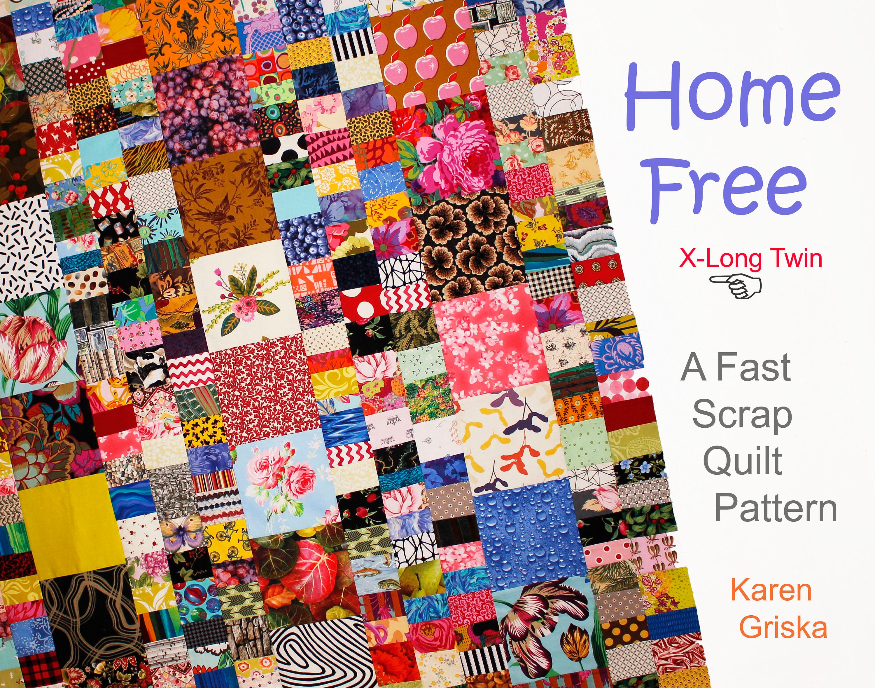 Home Free Scrap Quilt Pattern Extra Long Twin Quilt Pattern picture