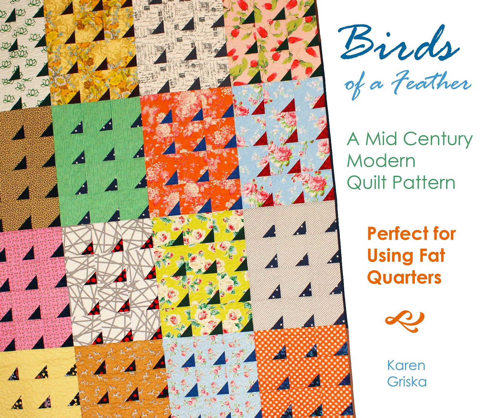 Birds of a Feather Quilt Pattern Mid Century Modern Quilt Etsy