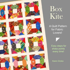 Box Kite Quilt Pattern, Scrap Quilt Pattern, Modern Quilt Pattern, Patchwork, Instant Download pdf, 50&quot; x 66&quot;