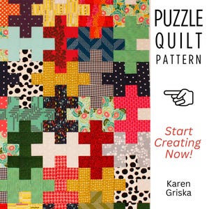 Puzzle Quilt Pattern: Easy Scrap Quilt (Instant Download)