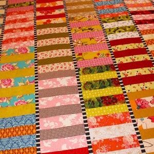 Swing Set Quilt Pattern, Scrap Quilt, XL Twin Quilt Pattern, Patchwork ...