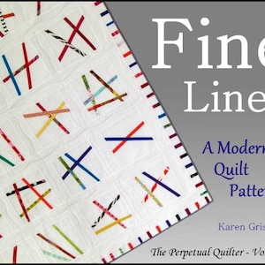 Fine Lines Quilt Pattern, Modern Quilt Pattern, Abstract Quilt Pattern, Easy Quilt Pattern, PDF