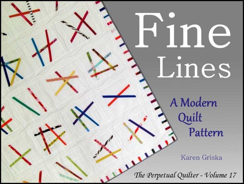 Patrón de edredón líneas finas, patrón de edredón moderno, patrón de edredón abstracto, patrón de edredón fácil, PDF imagen 1