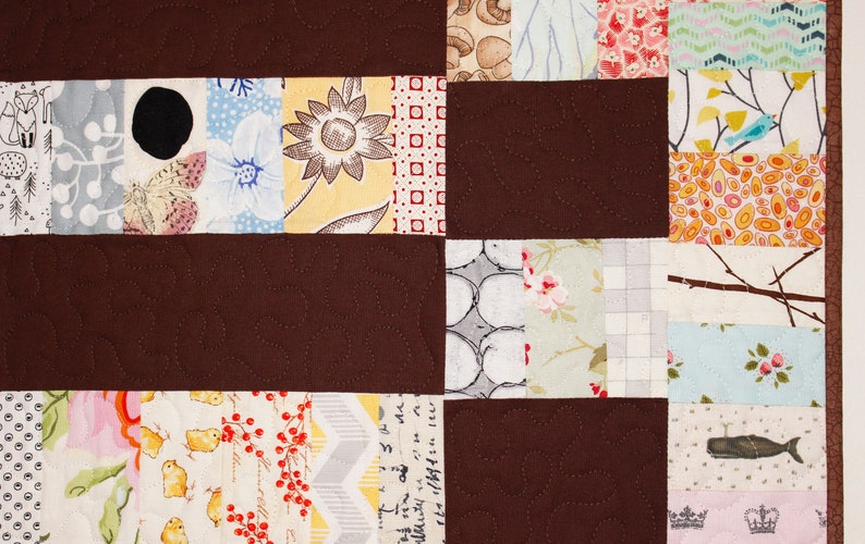 Chocolate Bars Quilt Pattern, Scrap Quilt, Modern Quilt, Easy Quilt, Patchwork, Twin Bed Quilt, PDF, 60 x 75 image 3