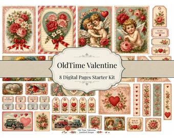 Vintage Valentine Ephemera: Old-Time Papercraft for Junk Journals (Digital Download)