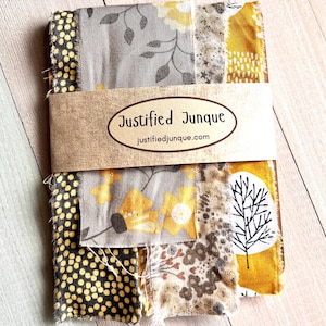 Colcha de algodão desfiada e rasgada à mão para costura lenta, diários de sucata e artesanato