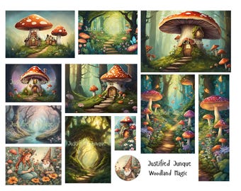 Woodland Magic Fairy Papers and Ephemera, Junk Journal Kit
