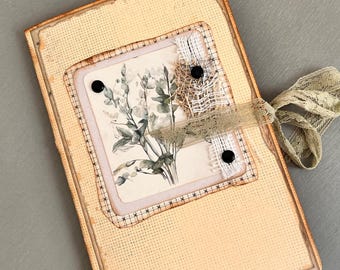 Handmade Blank Junk Journal, Mixed Paper Starter Journal, Single Signature Writing Book, Ready to Decorate or Embellish