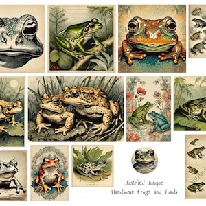 Frog & Toad Ephemera: Vintage Style Collage Papers (Digital Download)