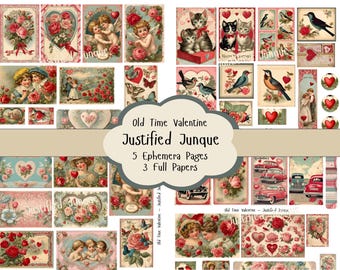 Vintage Valentine Ephemera: Old-Time Papercraft for Junk Journals (Digital Download)
