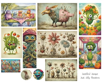 Silly Monster Journal Pages: Kid's Ephemera (Digital Download)