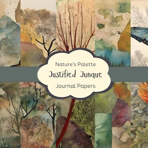 Nature&#39;s Palette Junk Journal Kit: Watercolor Ephemera (Digital Download)
