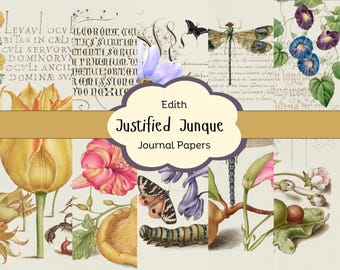 Antique Nature Art Journal Kit: 1500s Collaged Pages (Digital Download)