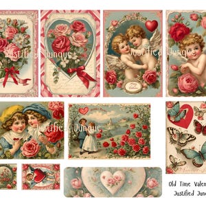 Vintage Valentine Ephemera: Aus alter Zeit Papier für Junk Journals (Digitaler Download)