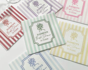 Servilletas de rayas personalizadas para despedida de soltera, servilletas de cóctel para boda, servilletas, servilletas de boda personalizadas, cena de ensayo, regalos de boda
