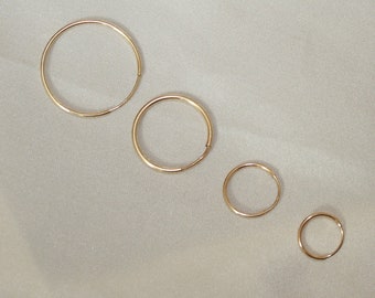 REAL Solid 14 KARAT Gold Hoops- Gold Hoop Earrings- Thin Small 14K SOLID Gold Endless Hoop Earrings Gold Hoops, 10mm, 12mm, 16mm, 21mm