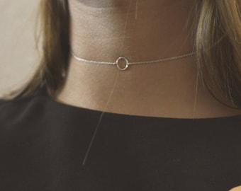 Silver Choker- Delicate Chocker- Geometric Chocker- Statement necklace- Minimal Necklace- Geometric Necklace- Brass Necklace,