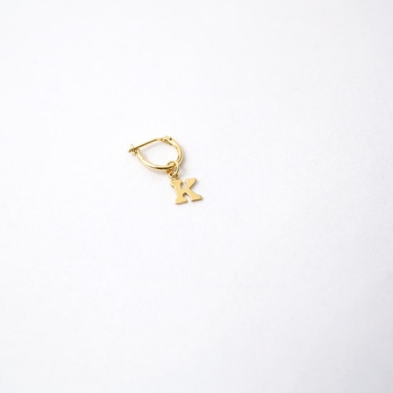 Orecchini A Cerchio Con Iniziale SANNYRA - Dalla A Alla Z, Placcati Oro 14K, Oro Rosa O Argento - Regalo Personalizzato Per Donna, 1 Paio