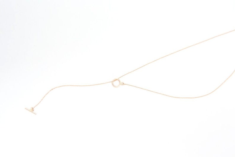 T Bar Necklace Dainty Necklace Layered necklace 14 Karat t Bar Necklace Gold fill T bar necklace image 2