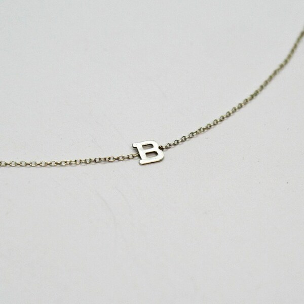 White Gold Initial Etsy