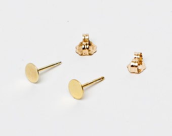Solid 14 Karat Gold Dot Studs – Minimalist Earrings