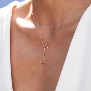 T Bar Necklace- Dainty Necklace- Layered necklace- 14 Karat t Bar Necklace- Gold fill T bar necklace