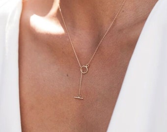 T Bar Necklace- Dainty Necklace- Layered necklace- 14 Karat t Bar Necklace- Gold fill T bar necklace