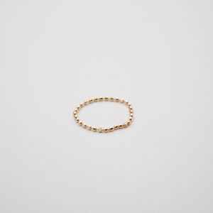 REAL 14k ball chain ring - Thin Band Ring- 14k Ring- Stacking ring- Twist Ring- chain ring
