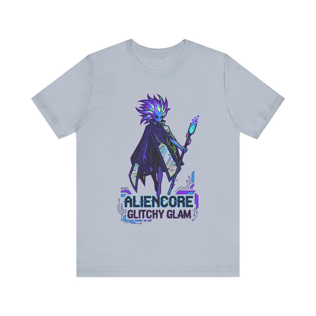 Aliencore Glitchy Glam T-shirt - Cyberpunk Y2K Rave Top - Etsy