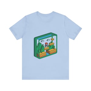 Retro Gaming T-Shirt: 16-Bit Voxel Art Diorama