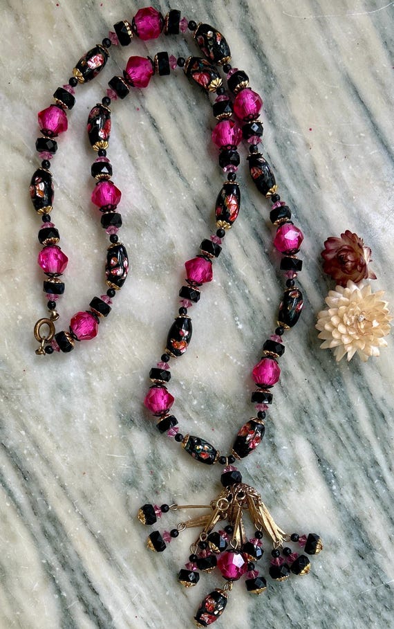 Wedding Cake Murano Glass Bead Necklace