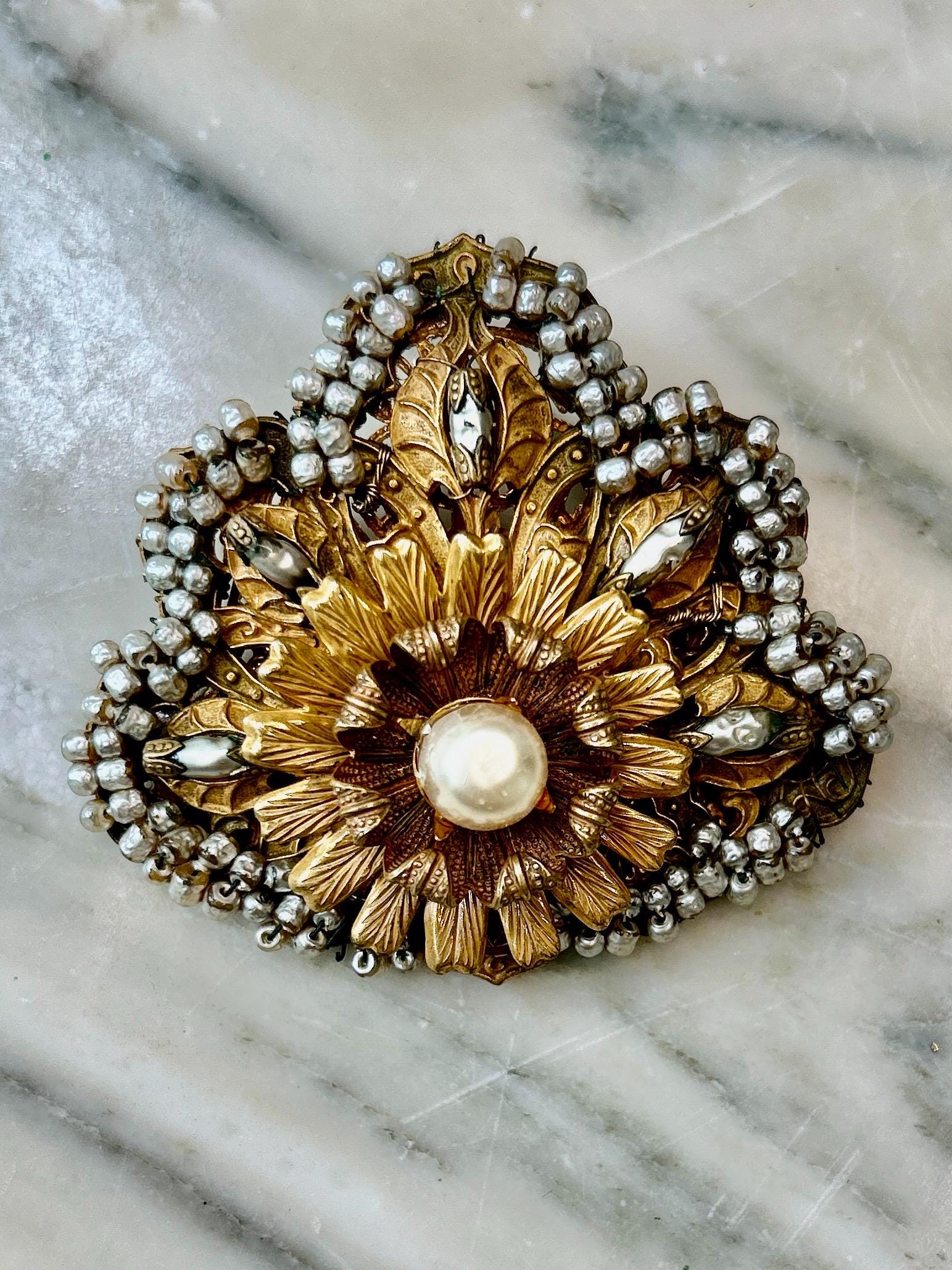 Miriam Haskell Brooch - Etsy Canada