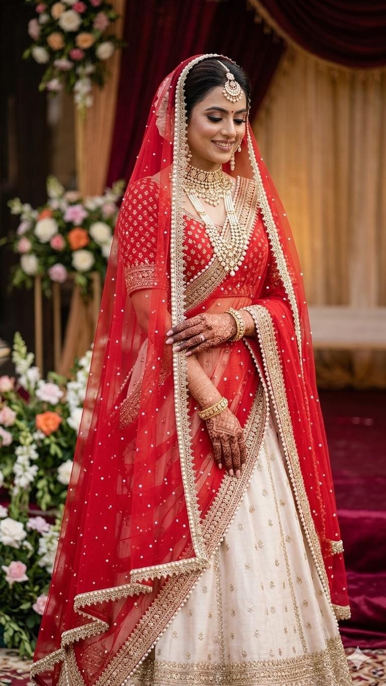 Red Dupatta - Etsy