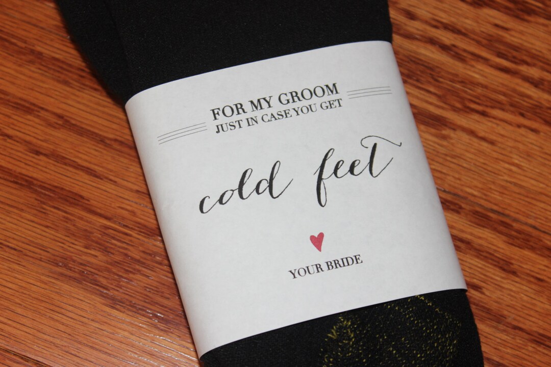Just in Case You Get Cold Feet Sock Label Wrapper Gifts for Groom ...